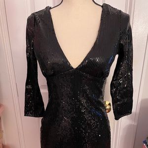 Black Sequin Mini Dress